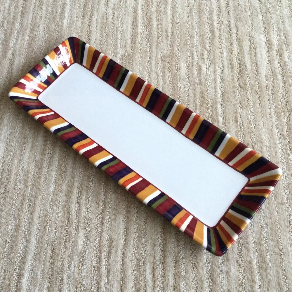 Pampered Chef Simple Additions Striped Serving Tray Platter